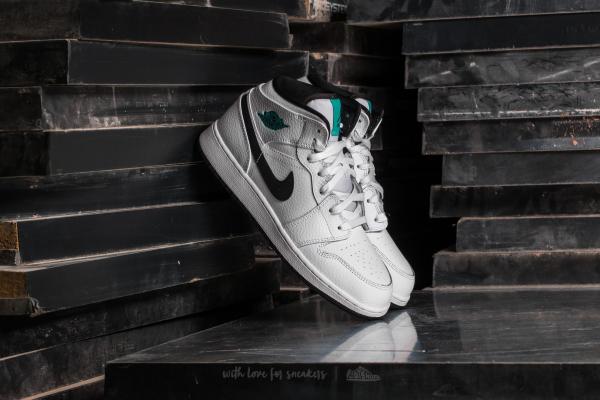 Air Jordan 1 Mid BG White/ Black-White-Hyper Jade
