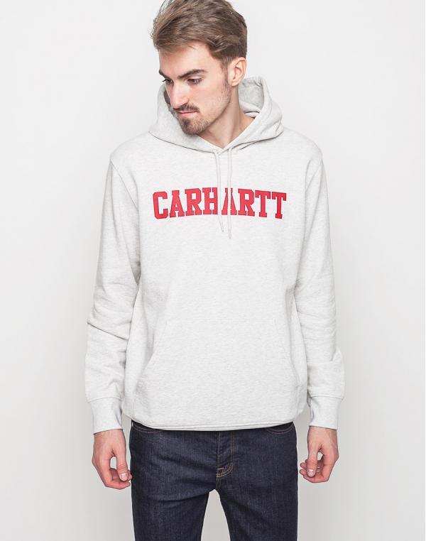 Mikina Carhartt WIP Hooded College Ash Heather / Chili