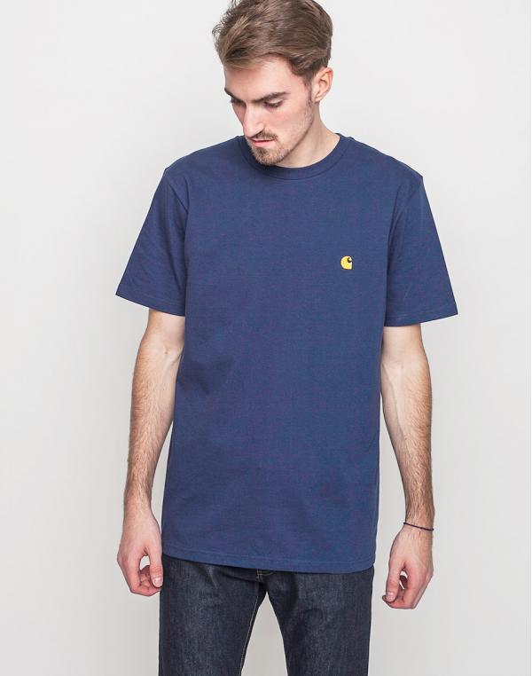 Triko Carhartt WIP Chase Blue / Gold