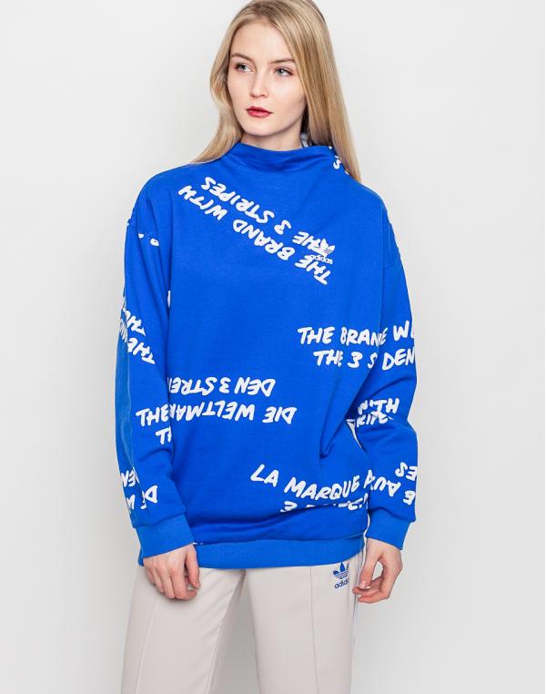 Mikina Adidas Originals Allover Graphic Blue / White