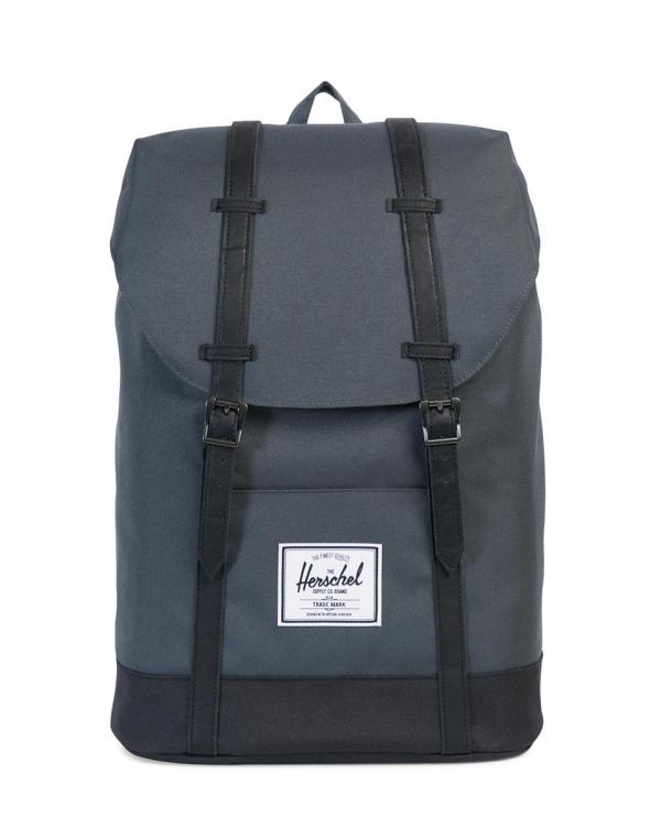 Herschel Supply Retreat Dark Shadow/Black/Black Synthetic Leather