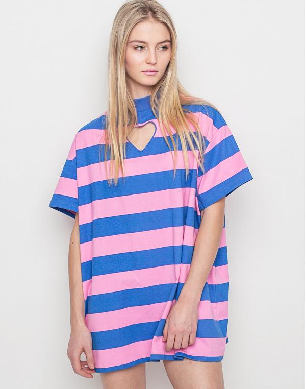 Triko Lazy Oaf Striped Heart Navy
