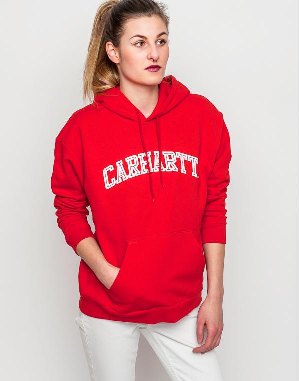 Mikina Carhartt WIP Hooded Yale Chili / White