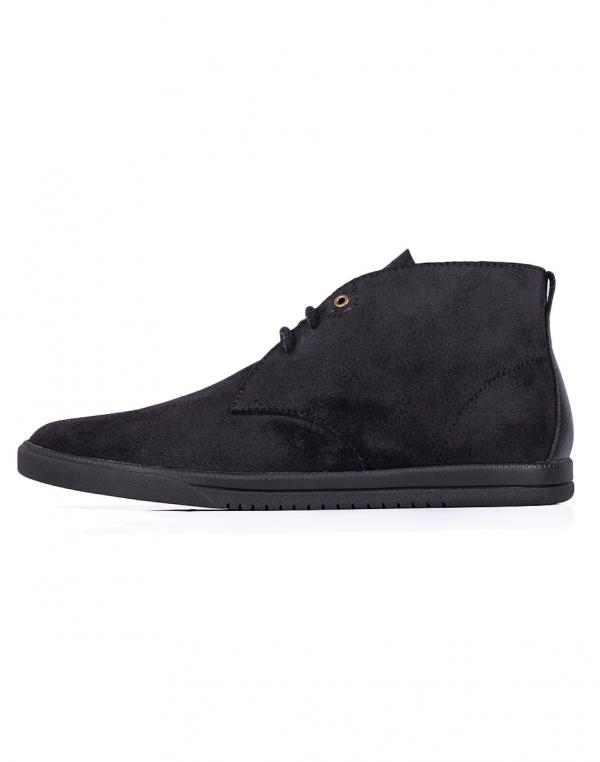 Boty Clae Strayhorn Unlined Black Waxed Suede
