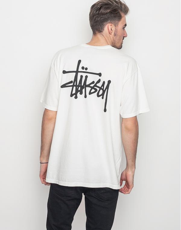 Logo tee Stussy Basic Pigment Dyed Natural