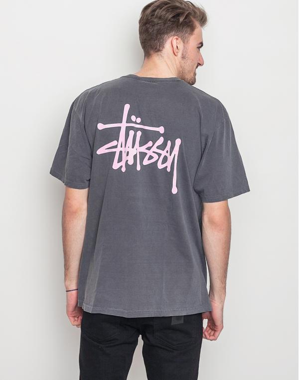 Logo tee Stussy Basic Pigment Dyed Black