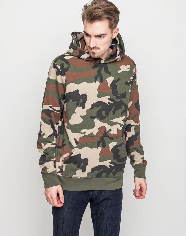 Mikina WeSC Mike Camo AOP Burnt Olive