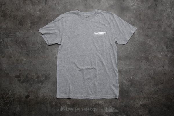 Carhartt WIP Short Sleeve College Script LT T-Shirt Grey Heather/ White