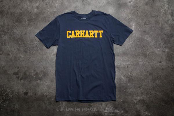 Carhartt WIP Short Sleeve College LT T-Shirt Blue/ Yellow