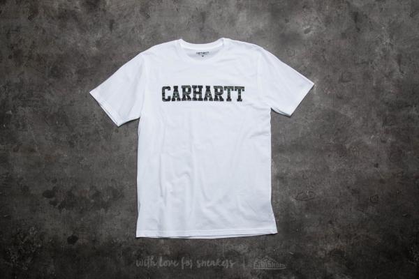 Carhartt WIP Short Sleeve College LT T-Shirt White/ Camo Tiger, Laurel