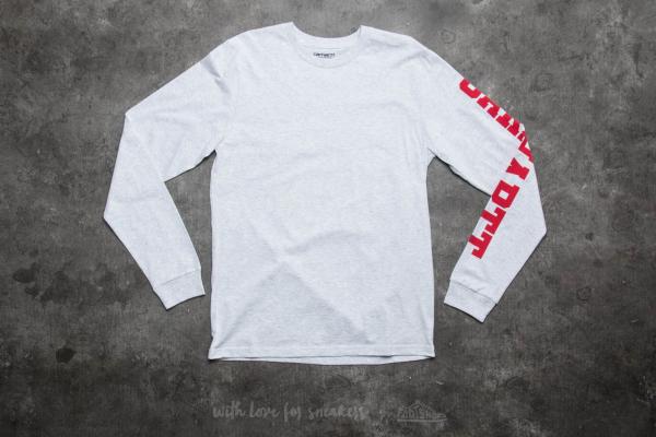 Carhartt WIP Long Sleeve College Lef LT T-Shirt Ash Heather/ Chili