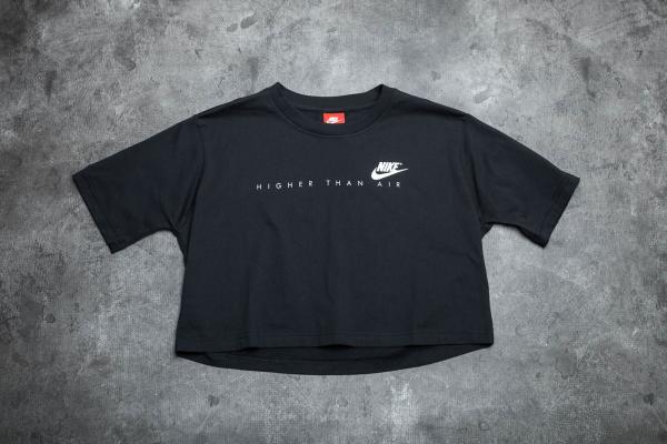 Nike W Sportswear "Higher Than Air" Cropped Tee Black/ White