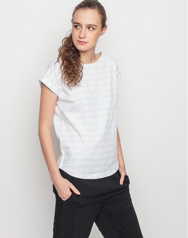 Triko Wemoto Bell Stripe White - Mint