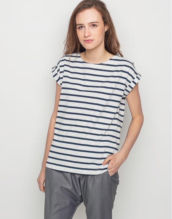 Triko Wemoto Bell Stripe White - Navy Blue