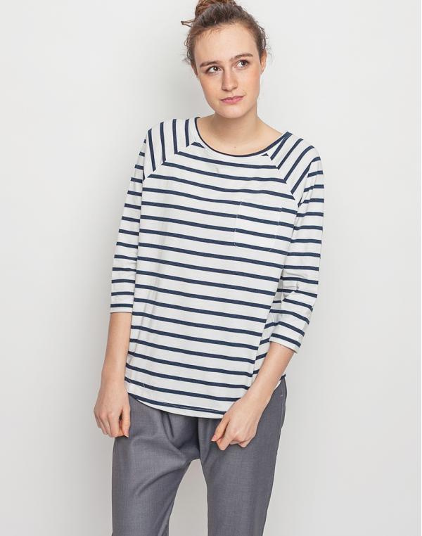 Triko Wemoto Shane Stripe White - Navy Blue