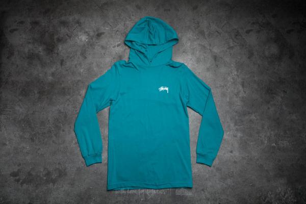 Stüssy Original Stock Long Sleeve Hood Tee Dark Teal