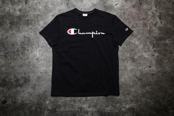 Champion Reverse Weave Embroidered Logo Script Tee Navy
