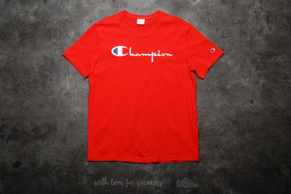 Champion Reverse Weave Embroidered Script Logo Tee Red