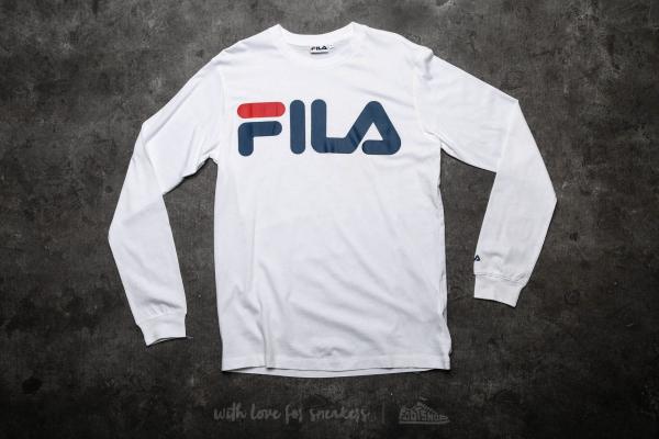 FILA Classic Logo Long Sleeve Tee Bright White
