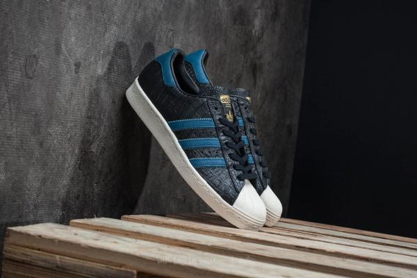 adidas Superstar 80s Core Black/ Blue/ Gold Metallic