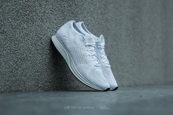 Nike Flyknit Racer White/ White-Sail-Pure Platinum
