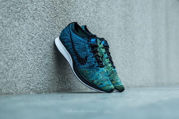 Nike Flyknit Racer Blue Glow/ Black-Yellow Strike