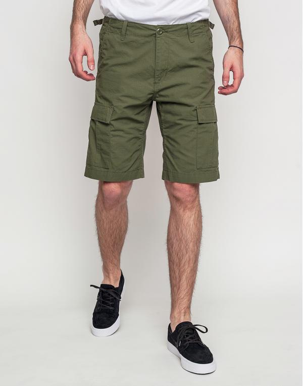 Kraťasy Carhartt WIP Aviation Rover Green Rinsed