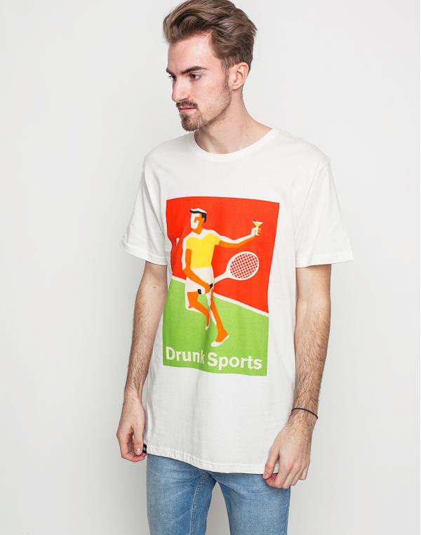 Triko Dedicated Drunk Sports White