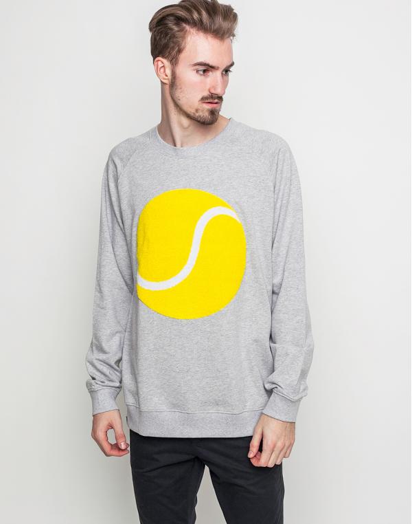 Mikina Dedicated Malmoe Tennis Ball Chenille Grey Melange