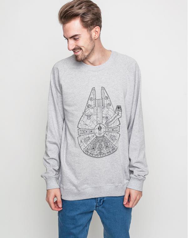 Mikina Dedicated Star Wars Malmoe Falcon Grey Melange