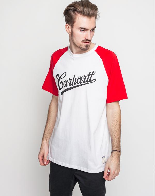 Logo tee Carhartt WIP Strike White / Chili