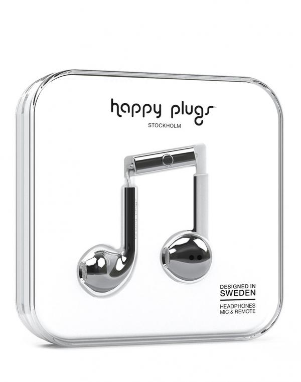 Sluchátka Happy Plugs Earbud Plus Silver
