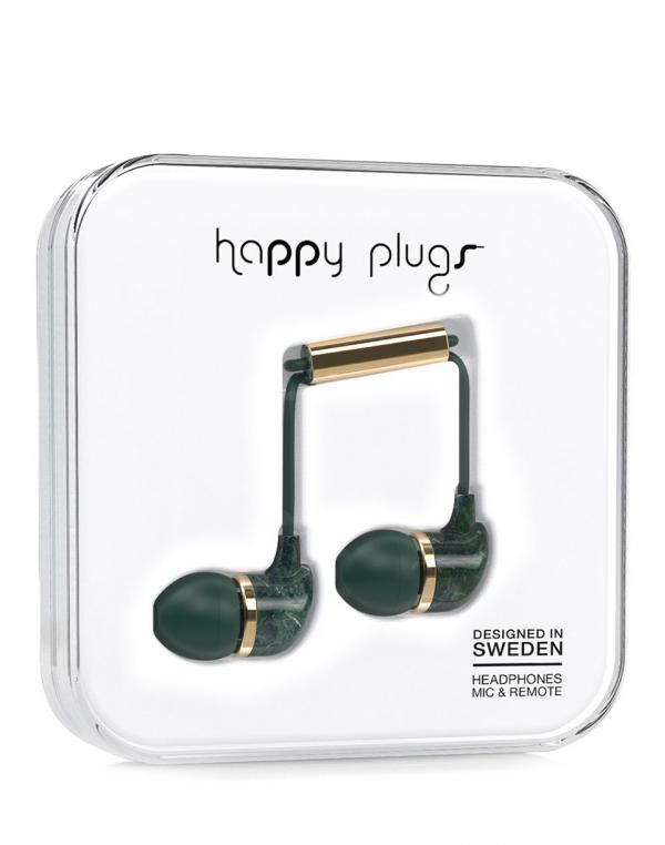 Sluchátka Happy Plugs In-Ear Green Marble