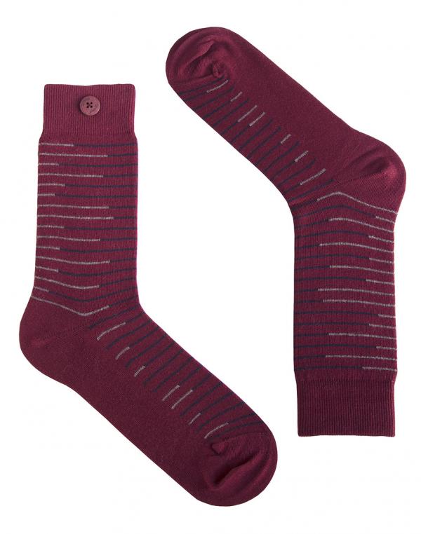 Ponožky Qnoop Slim Stripe Syrah Red