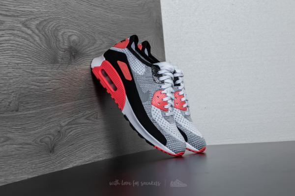 Nike W Air Max 90 Ultra 2.0 Flyknit White/ Wolf Grey-Bright Crimson