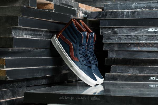 Vans Sk8-Hi Reissue Zi (Leather Perf) Dress Blue