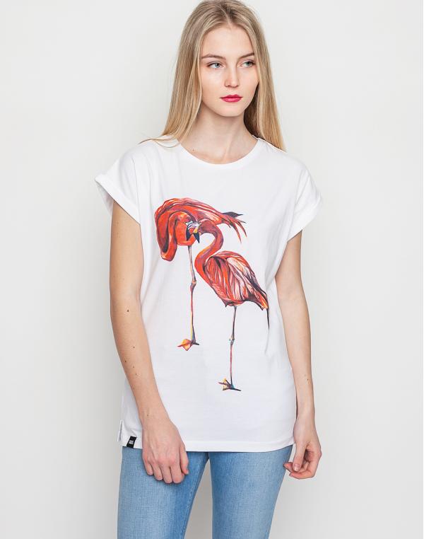 Triko Dedicated Visby Flamingos White