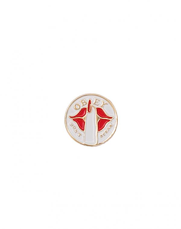 Obey Don't Speak Pin Red