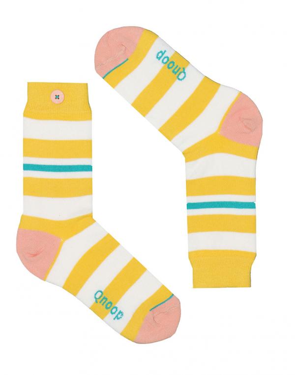 Ponožky Qnoop Wide Stripe Slim Lemon