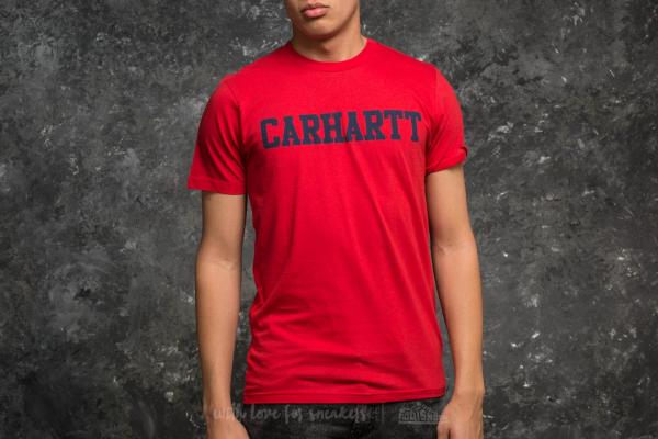 Carhartt WIP Shortsleeve College LT T-Shirt Chili/ Navy