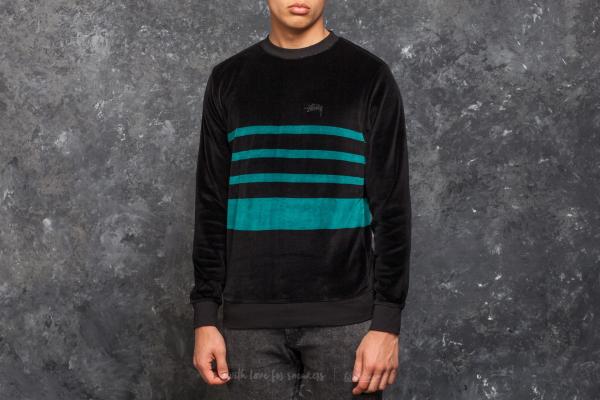 Stüssy Velour Stripe Crew Black