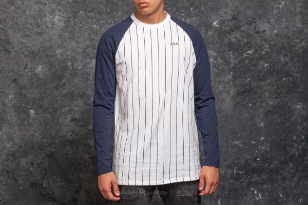 FILA Raglan Long Sleeve Shirt Black Iris-Pinstripe