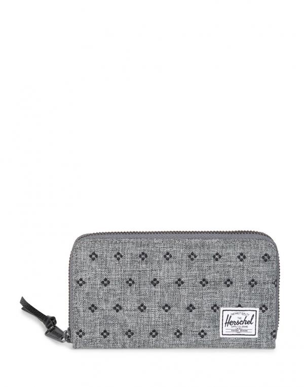 Peněženka Herschel Supply Thomas With Zipper Raven Crosshatch / Black Dots