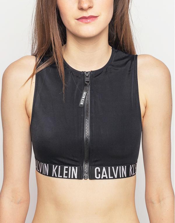 Plavky Calvin Klein Cropped Rash Vest Black