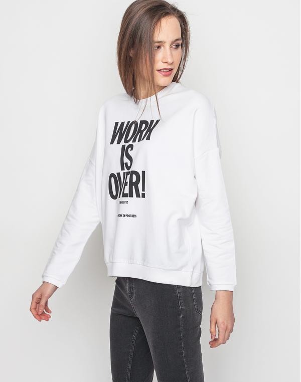 Mikina Carhartt WIP Ellery Work Is Over White / Black