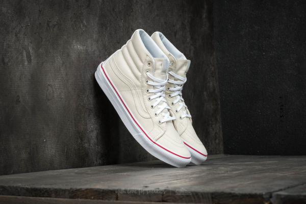 Vans Sk8-Hi Slim (Leather Canvas) Bone/ True White