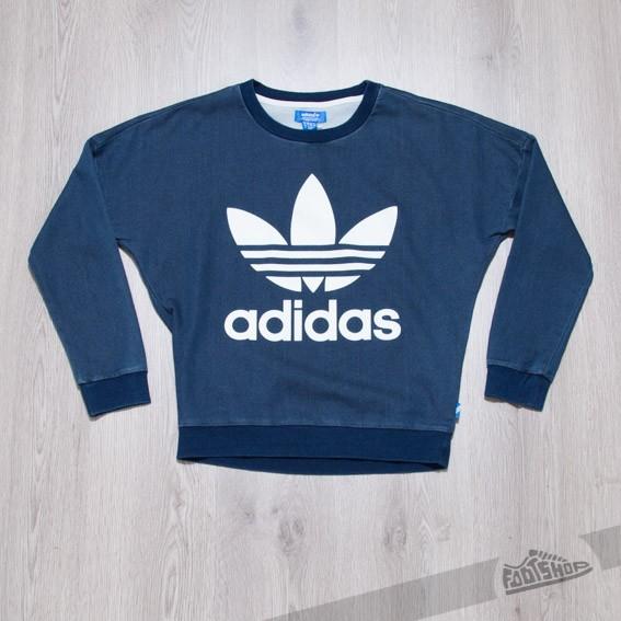 adidas Track Denim Sweatshirt Medium Blue Denim