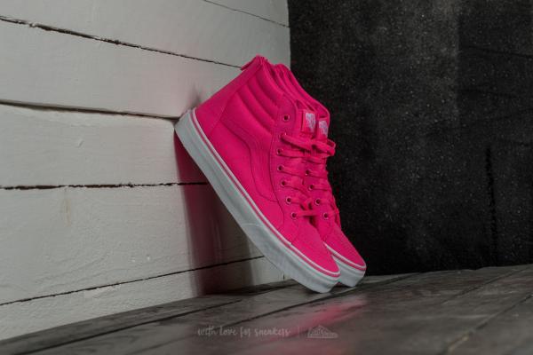 Vans Sk8-Hi Zip (Neon Canvas) Pink/ True White
