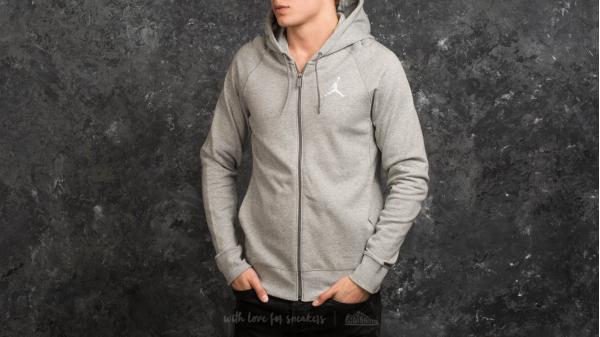 Jordan Flight Line Hoodie Medium Grey Heather/ White