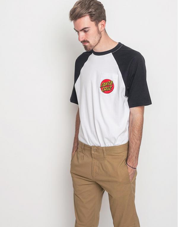 Logo tee Santa Cruz Dot Pocket Raglan Black / White